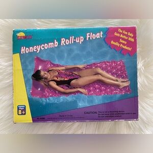 Vintage 1996 Sunco Honeycomb Pink Roll-up Float Pool Float